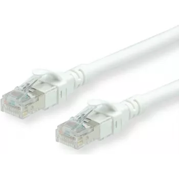 ROLINE - Cabo de rede - RJ-45 (macho) para RJ-45 (macho) - 30 cm - SFTP, PiMF - CAT 6 - isento de halogéneos, moldado, condutor multifilar - branco (21.15.2957)