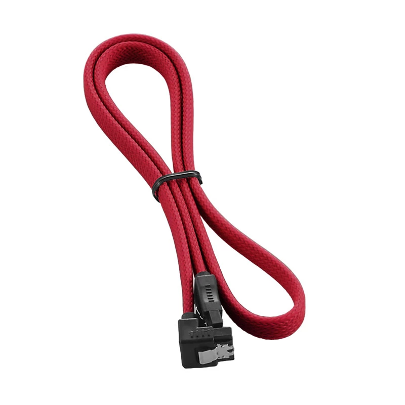 CableMod ModMesh - cabo SATA - Serial ATA 150/300/600 - SATA (W) em ângulo reto para SATA (W) - 60 cm - vermelho (CM-CAB-RSAT-N60KR-R)