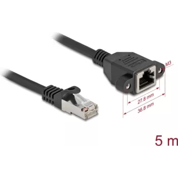 Cabo de rede DeLOCK 90779 preto 5 m Cat6a S/FTP RJ-45