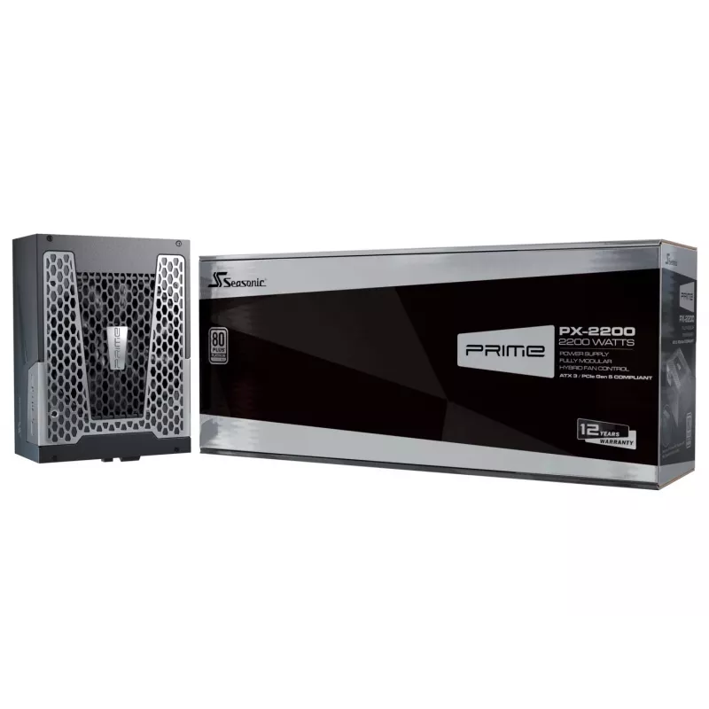 Fonte de alimentação Seasonic Prime PX-2200, 80 PLUS Platinum, totalmente modular, ATX 3.1, PCIe 5.1 - 2.200 Watt