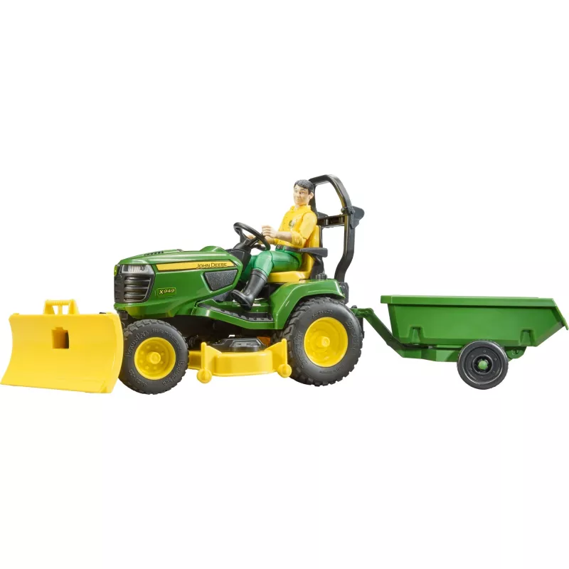 Bruder bworld John Deere corta-relva de assento, veículo de brincar em miniatura