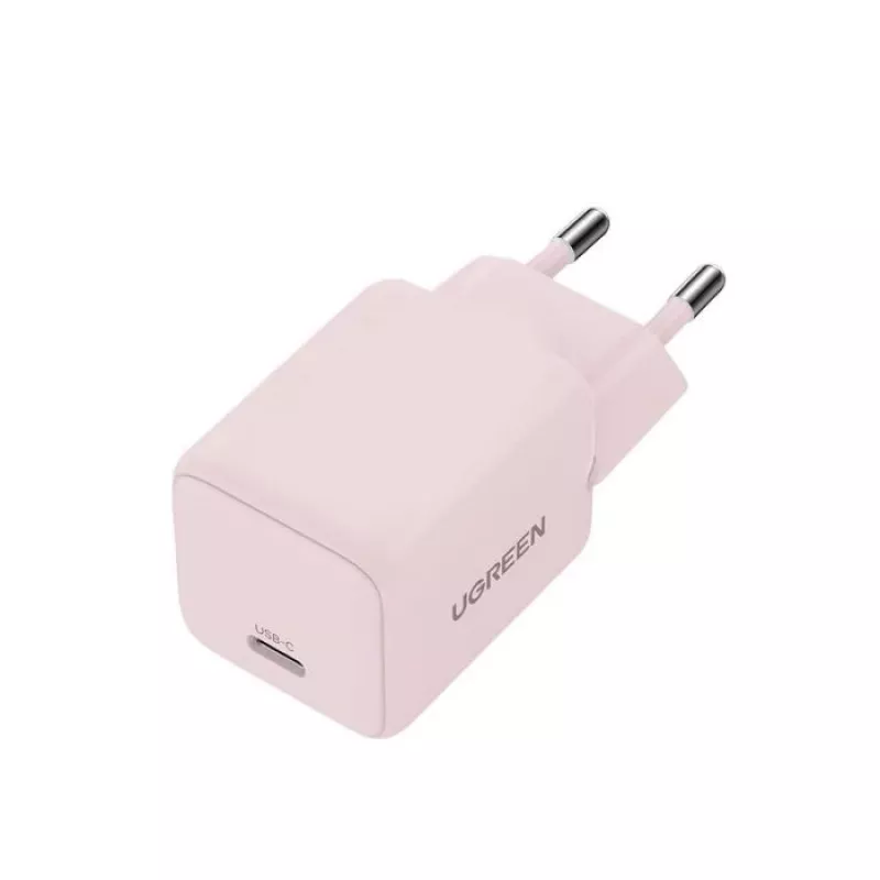 Fonte de alimentação UGREEN X512 20W USB-C carregamento rápido PD, rosa, entrada 100–240V, 1× USB-C