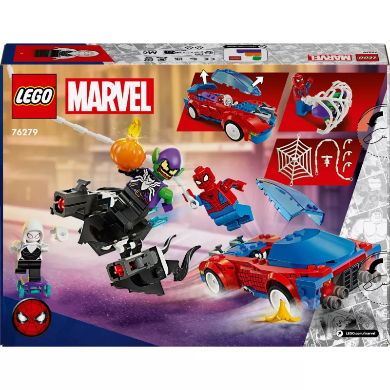 LEGO Marvel 76279 Carro de corrida Spider-Man e Venom Green Goblin conjunto de construção