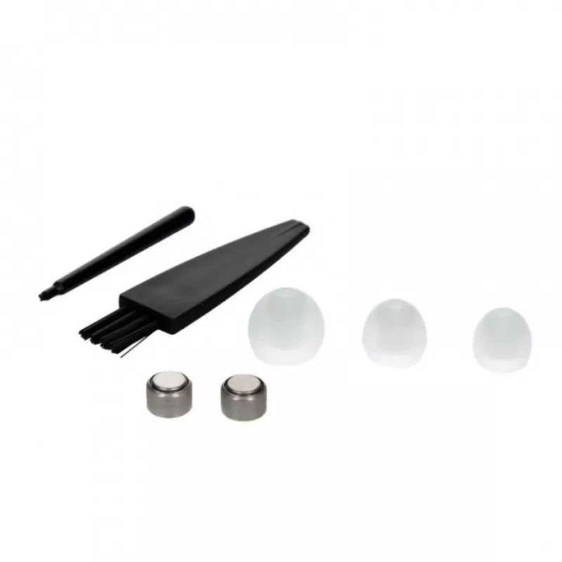 Amplificador de som intra-auricular Haxe JH-125, recarregável, bege, 4 níveis de volume, amplificação 45 dB