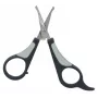 Tesoura de cuidados para animais Trixie 2360 – lâminas de aço inoxidável, pontas arredondadas, ambidestra, cabo antiderrapante em preto/cinzento