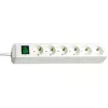 Régua de tomadas Brennenstuhl Eco-Line com interruptor [6 tomadas, branco, 1,5m]