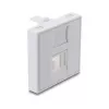 Tampa de módulo Keystone encaixável 45×45 mm DELOCK Easy 45 para 1 porta, ABS, branco, com tampa de proteção contra pó