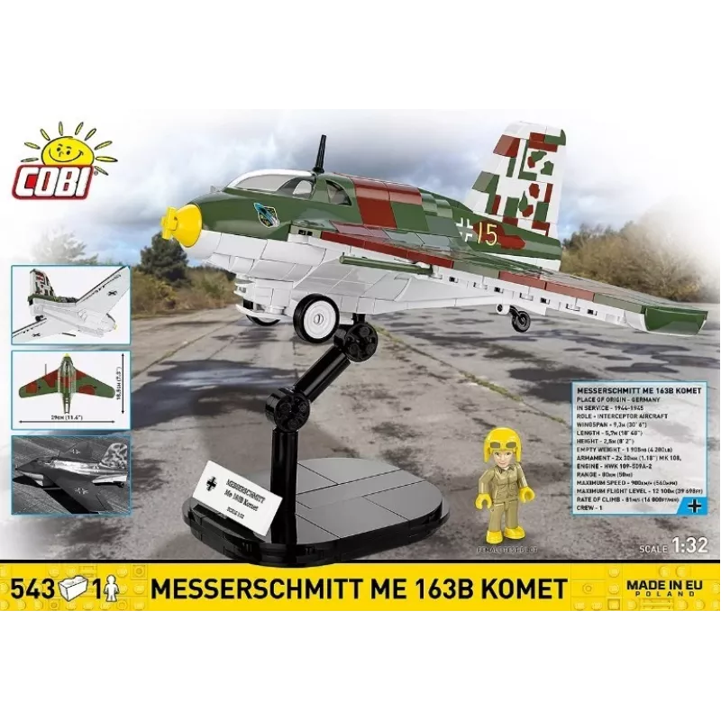 Blocos de construção Messerschmitt Me 163B Komet 543 peças