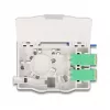 Delock 88098 Caixa de ligação de fibra ótica para calha DIN com suporte de emendas, 4x LC Duplex