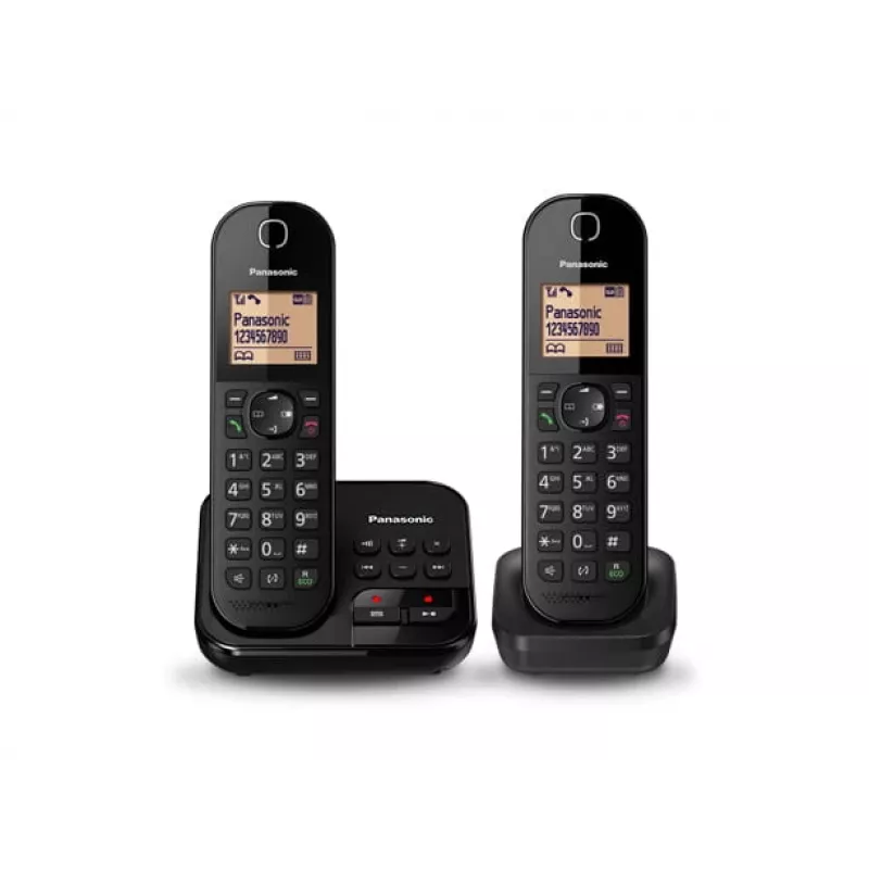 Panasonic KX-TGC422G - Telefone sem fios - Atendedor de chamadas com identificação de chamadas - DECT - Preto + telefone adicional (KX-TGC422GB)