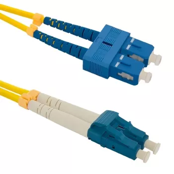 Qoltec - Cabo de patch - Singlemode SC/UPC (M) para Singlemode LC/UPC (M) - 1 m - Fibra ótica - Duplex - 9/125 micrómetros - G.652D