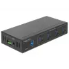 Delock 63309 hub USB industrial externo, 4 x USB 3.0 Type-A, proteção ESD de 15 kV, caixa metálica, montável na parede
