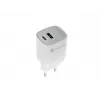 Carregador com fio para dispositivos móveis NATEC NUC-2140, 30W, USB-C PD 3.0 + USB-A, Samsung AFC, branco