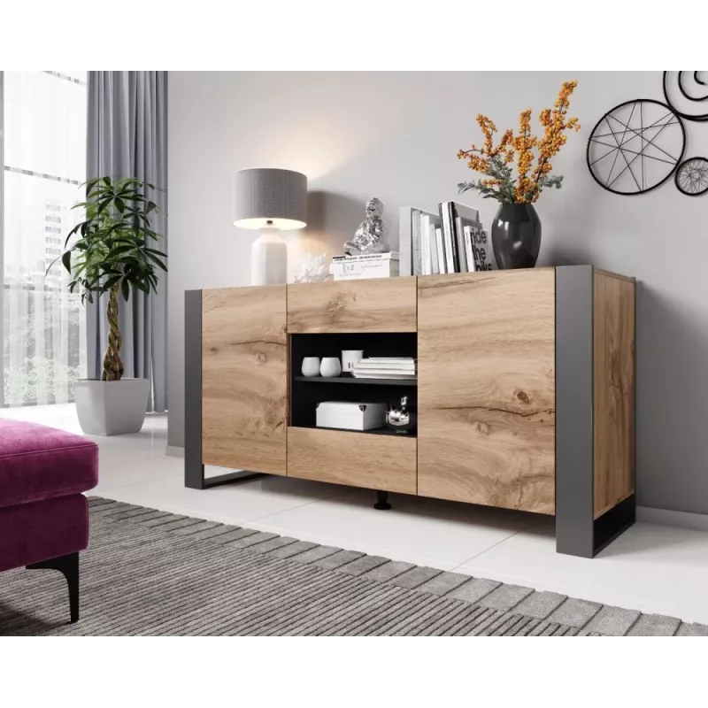 Cómoda Cama WOOD carvalho wotan/antracite