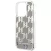 Karl Lagerfeld KLHCP14XLMNMS iPhone 14 Pro Max 6.7 capa rígida prateado / prateado Liquid Glitter Monogram