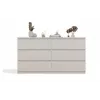 Cómoda MALWA M6/140 da top e shop — 6 gavetas, 1380×400×750 mm, laminado caxemira