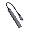 Hub de interface USB 3.0 4 portas SAVIO AK-71 com host USB-C, 5000 Mbit/s, garantia 2 anos