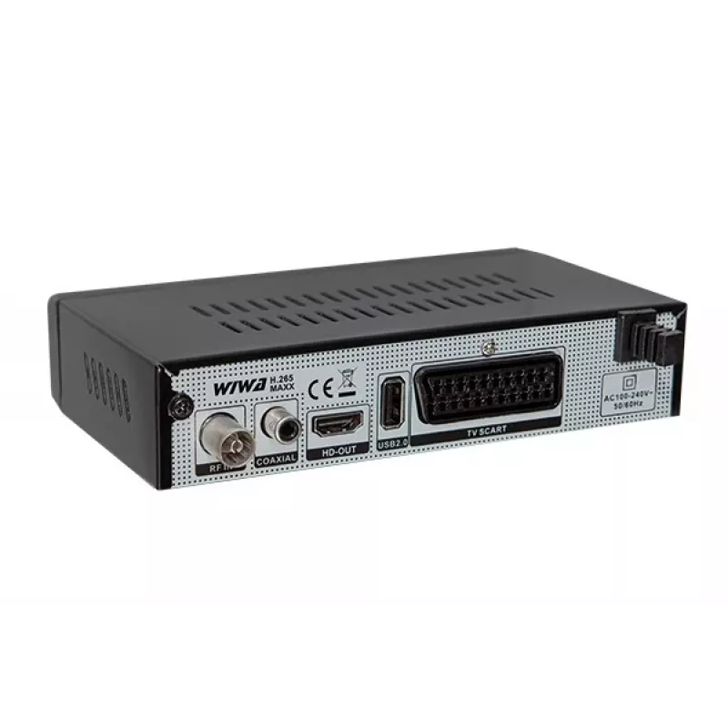 Recetor de TV WIWA H.265 MAXX — sintonizador digital DVB-T / DVB-T2 com suporte H.265 (HEVC)