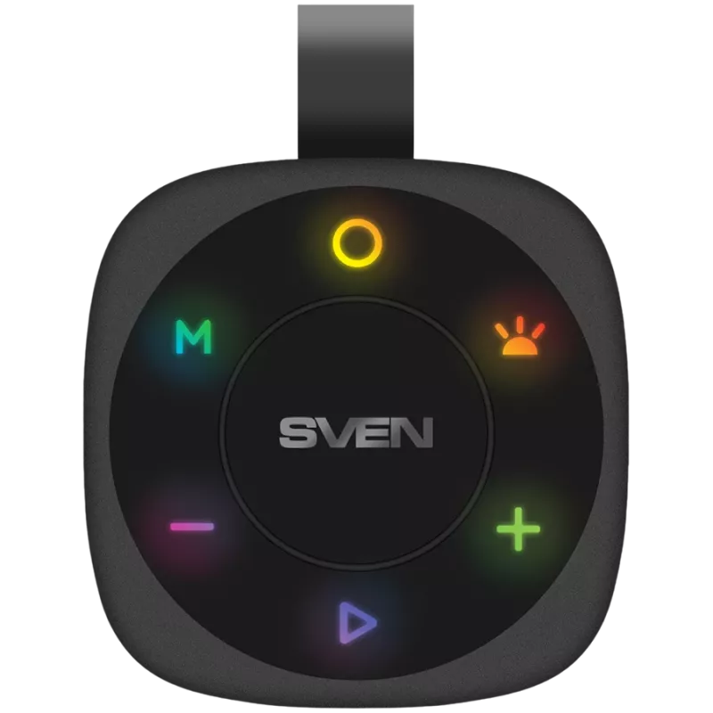 Coluna portátil 2.0 SVEN PS-155, preta, potência de saída 2x5 W (RMS), TWS, Bluetooth, FM, USB, bateria de lítio
