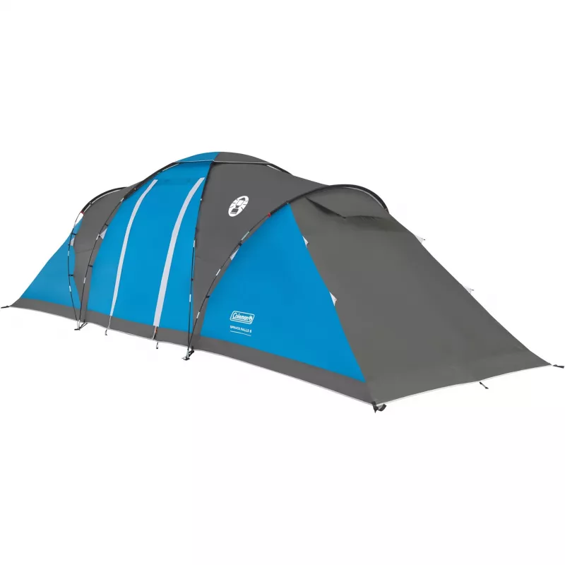 Tenda COLEMAN Spruce Falls 6 (2025) — tenda de túnel, 6 pessoas, azul/cinzento