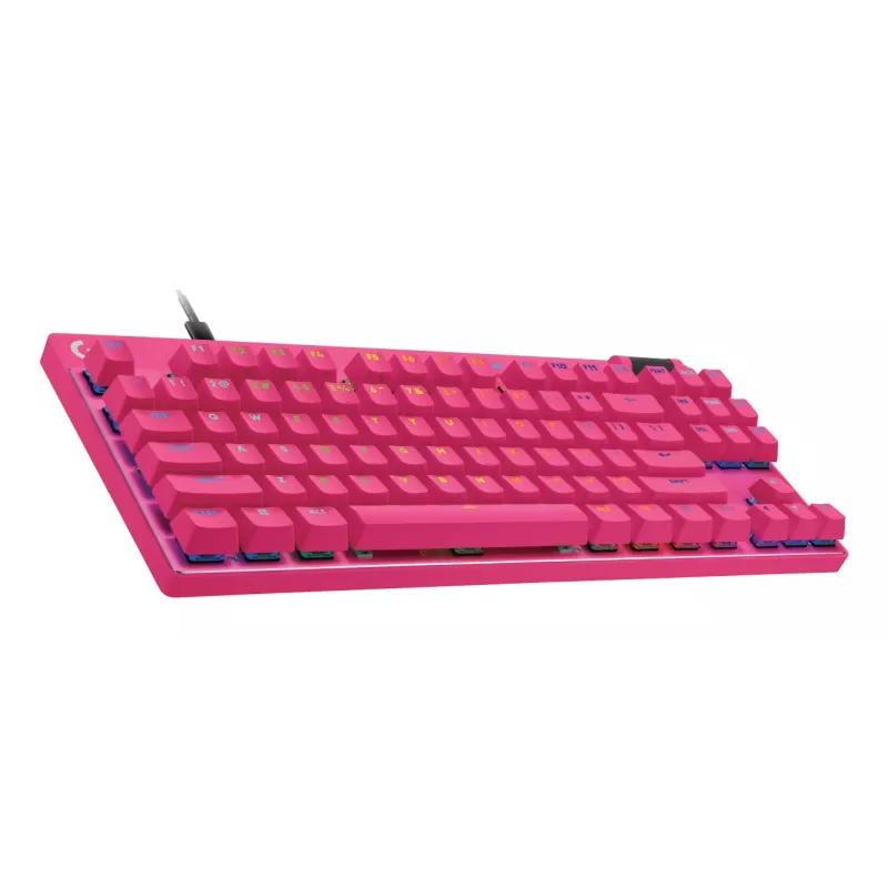 Teclado gaming Logitech G 920-013249 USB AZERTY francês rosa Tenkeyless