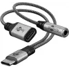 Goobay Adaptador USB-C™ para USB-C™ e jack, 3,5 mm AUX (74524)