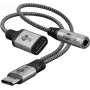 Goobay Adaptador USB-C™ para USB-C™ e jack, 3,5 mm AUX (74524)