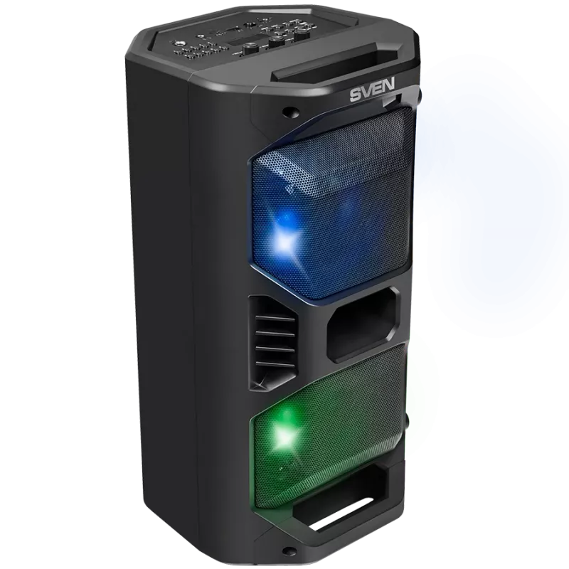 Altifalante SVEN PS-600, preto (50W, TWS, Bluetooth, FM, USB, microSD, ecrã LED, 4000mAh)