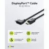 Cabo DisplayPort Macho 90° > DisplayPort Macho, 8K / 144Hz (Preto, 2 metros, 1 ficha 90° lateral, 54 Gbit/s, DisplayPort 2.0 / 2.1)