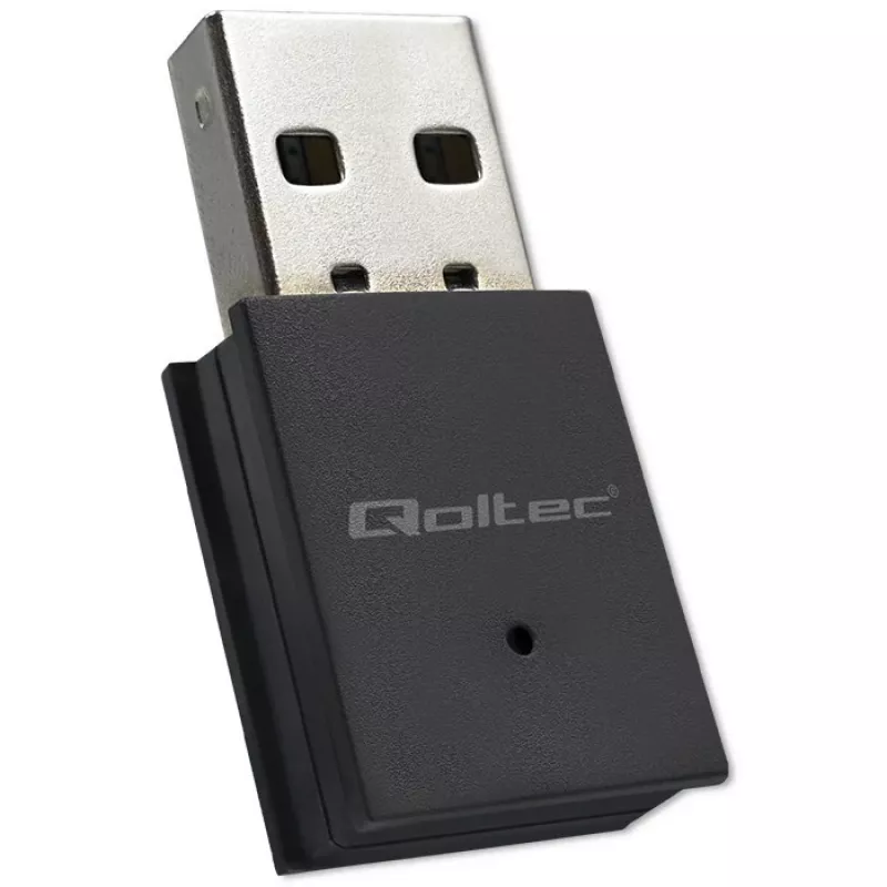 Adaptador Wi-Fi Mini USB sem fios compacto QOLTEC 57007 – Single-Band 2,4 GHz, até 150 Mbit/s, antena interna