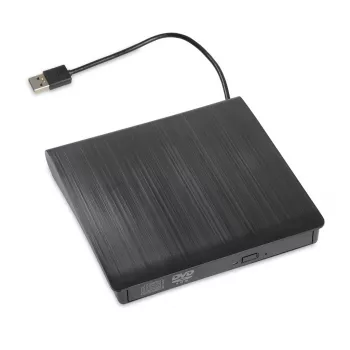 Unidade ótica externa DVD-ROM IBOX IED02, USB 3.2 Gen 1, DVD-ROM (8x) / CD-ROM (24x), preta