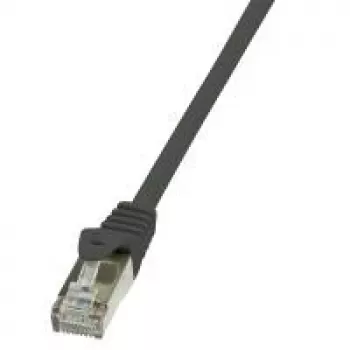 Logilink - Cabo de rede - RJ-45 (M) - RJ-45 (M) - 10 m - par entrançado com blindagem de folha, não blindado (F/UTP) - CAT 5e - preto (CP1093S)