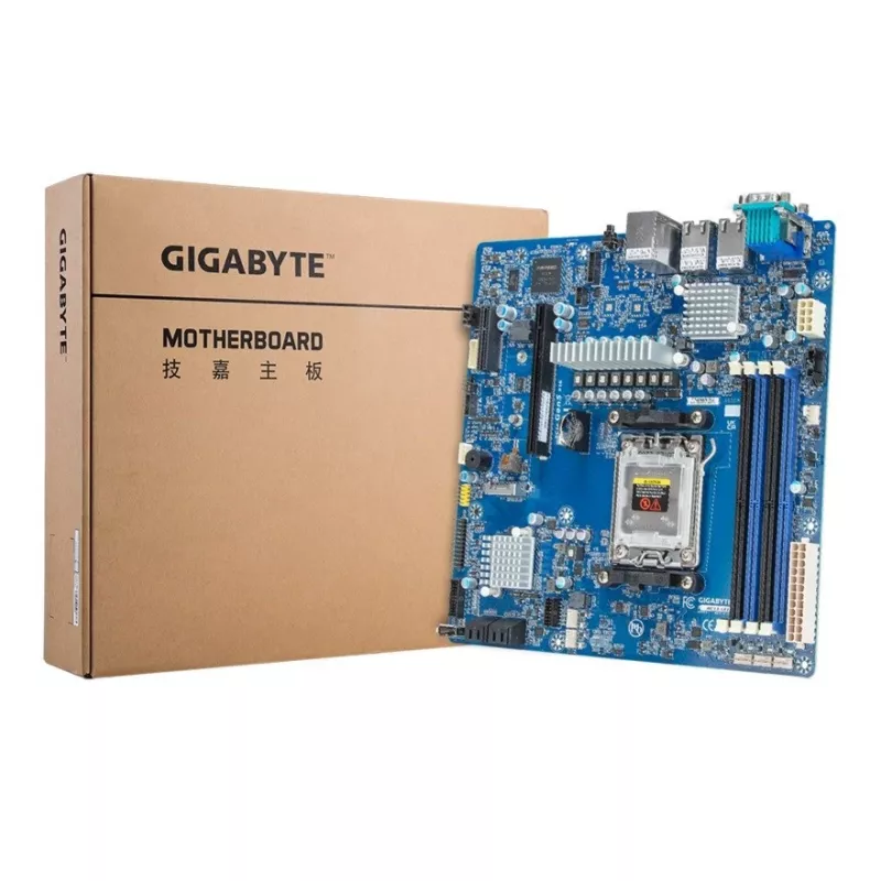 Gigabyte MC13-LE1 placa-mãe para servidor, AMD B650E, Socket AM5 (AMD EPYC 4004/Ryzen 7000/9000), micro-ATX, 4x DIMM, 4x SATA, 1x M.2, 2x 10GbE, IPMI