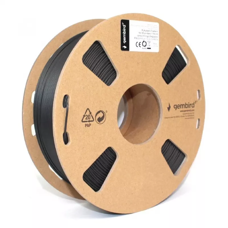 Material de impressão 3D Gembird 3DP-PLA1.75-02-CARBON