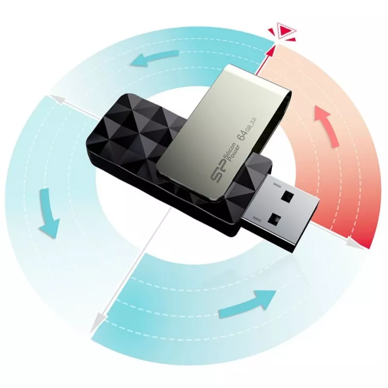 Pen drive Silicon Power Blaze B30 64 GB USB Type-A 3.0 (3.1 Gen 1) preto
