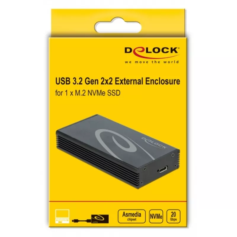 Caixa externa DeLOCK para SSD M.2 NVMe PCIe USB 3.2 Gen 2x2