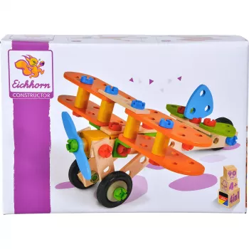 Constructor autocarro de dois pisos, brinquedo de construção 85 peças