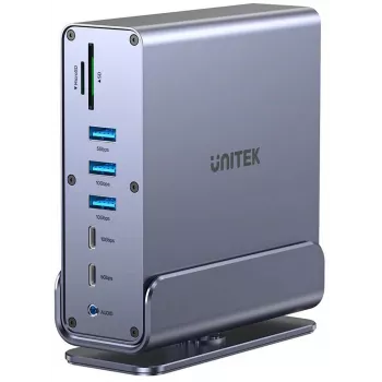 Docking station Unitek D1135AGY01 adaptador DisplayLink suporte triple 4K, 15 em 1, potência PD 15W