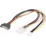 Cabo de alimentação em Y Renkforce [1x ficha de alimentação SATA 15 pinos - 1x conector fêmea de alimentação IDE 4 pinos, ficha Floppy 4 pinos] 20,00 cm preto, vermelho, amarelo (RF-4536476)