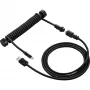 Sharkoon SGK50 Aviator cabo espiral para SKILLER SGK50, de USB-A para USB-C, 1,85 m, titânio/preto
