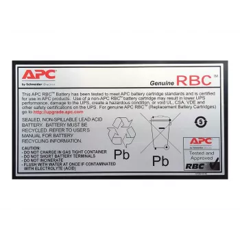 Cartucho de substituição de bateria APC APCRBC110 (OEM), Chumbo-ácido selado (VRLA), 1 unid., 84 VAh, Preto, RoHS, 2,5 kg