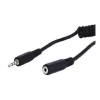 Cabo de extensão Wentronic Goobay jack 3,5 mm, preto, 5 m - ficha jack 3,5 mm (3 polos, estéreo) > conector fêmea jack 3,5 mm (3 polos, estéreo) (50017)