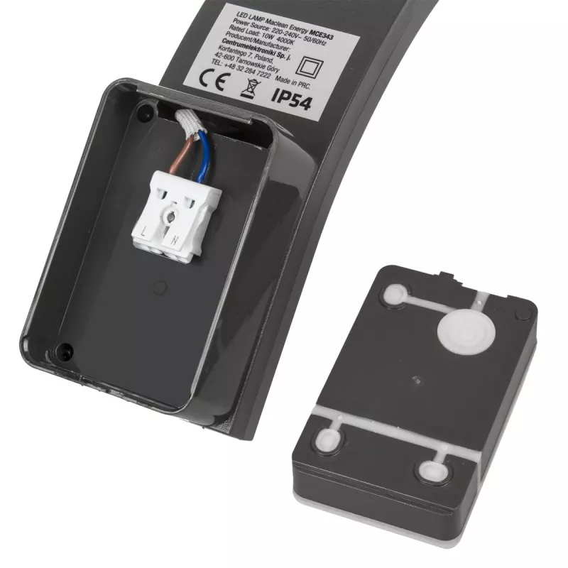 Aplique LED exterior MACLEAN MCE343 GR – 10 W, iluminação de fachada, cinzento