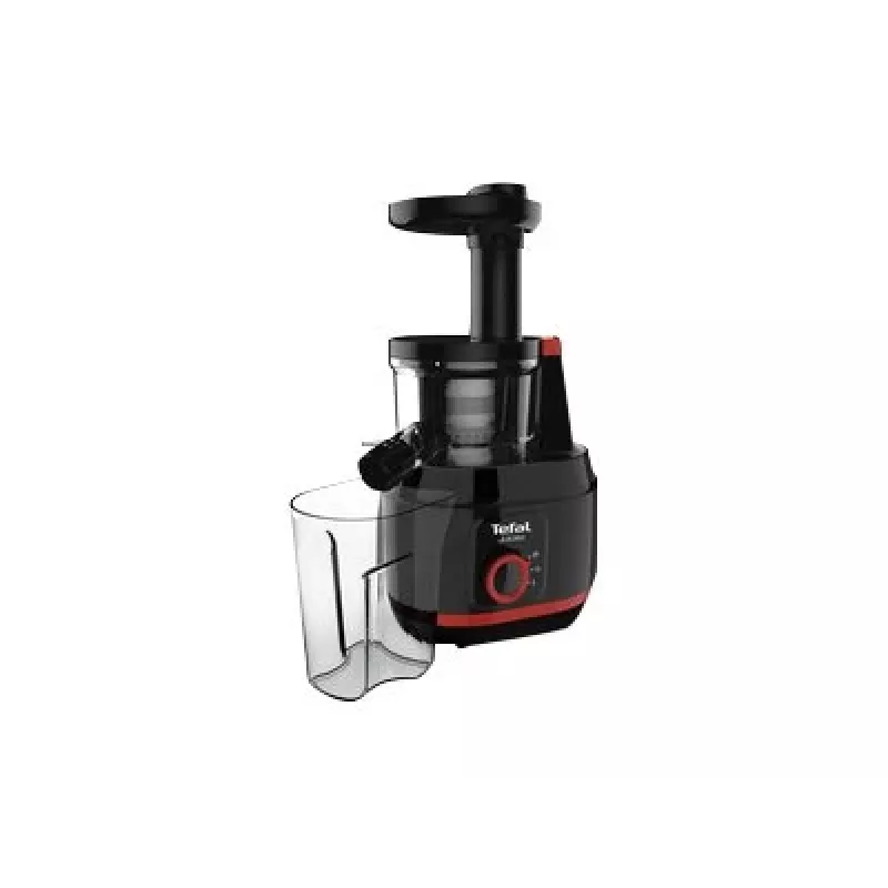 Tefal Juiceo ZC150838 extrator de sumo lento, 150 W, depósito de polpa de 0,8 l, preto/vermelho