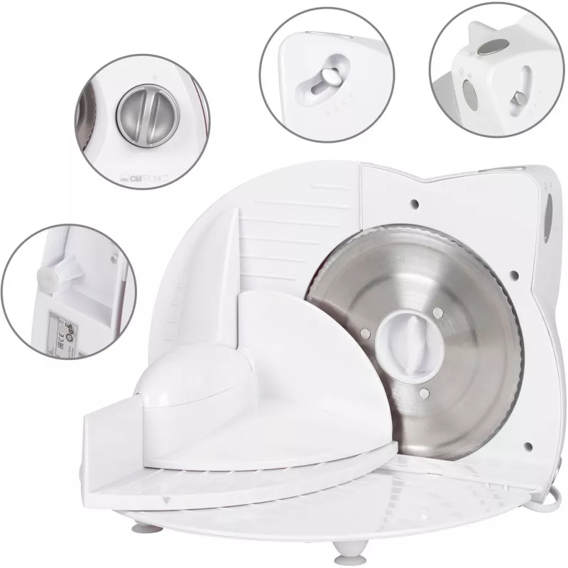 Cortador elétrico universal CLATRONIC AS 2958 — 230 V, branco, 230×310×280 mm