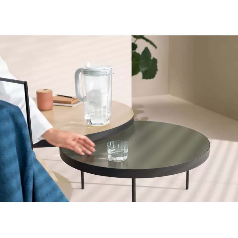 Brita Glass+1 Maxtra Pro Pure Performance jarro filtrante de vidro, 2,5 l totais / 1,5 l filtrados, adequado para máquina de lavar loiça, cinzento