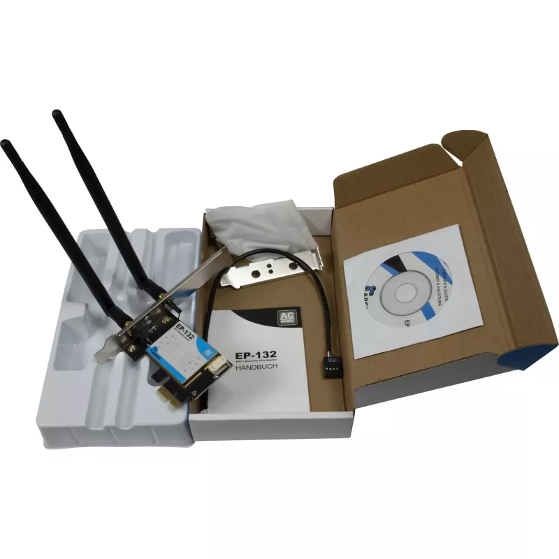 Adaptador de rede USB sem fios INTER-TECH Argus EP-132, USB 2.0, Wi-Fi 5 (até 600 Mbit/s)