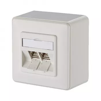Metz Connect C6Amodul 270° - Tomada de saída - RJ 45 - 2 tomadas de rede - Branco puro, RAL 9010 (130B12D20002-E)
