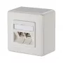 Metz Connect C6Amodul 270° - Tomada de saída - RJ 45 - 2 tomadas de rede - Branco puro, RAL 9010 (130B12D20002-E)