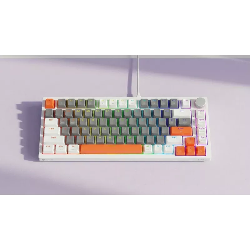 Savio ASTRAL WHITE JADE 3 COLOURS Teclado Gaming USB QWERTY US International
